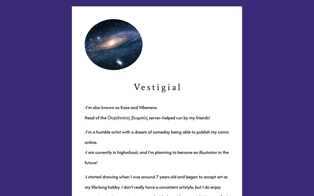 Carrd profile picture for @vestigial